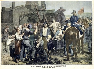 1892年10月1日、「Le Petit Journal」からのカルモーでの鉱夫のストライキ 作： Alfred Roll